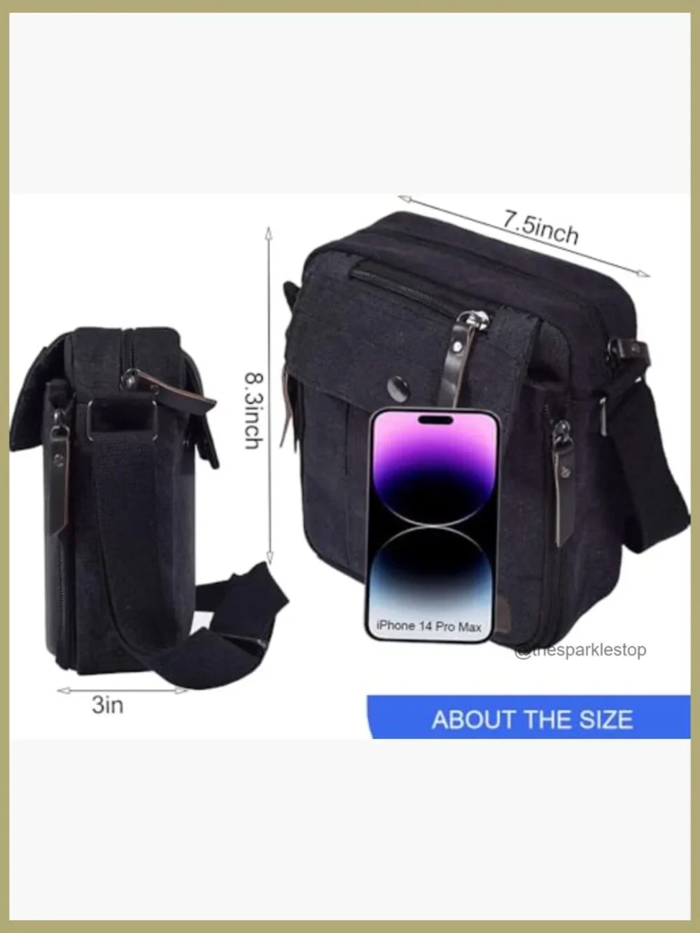 Vintage Canvas Messenger Bag Small Crossbody Shoulder Bag Multi Pocket Travel